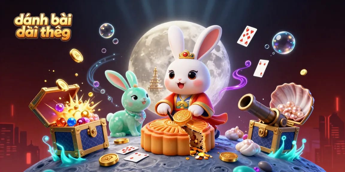 Engage in đánh bài đổi thưởng with vibrant 3D characters illustrating poker chips and treasures artfully.