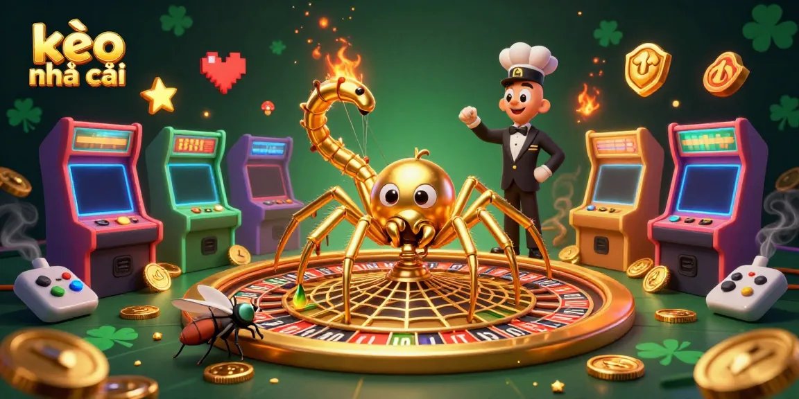 Experience thrilling bets at kèo nhà cái with a golden spider web roulette scene.