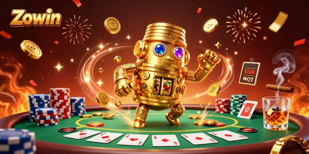Zowin offers thrilling casino experiences with vibrant gameplay elements and golden animations.