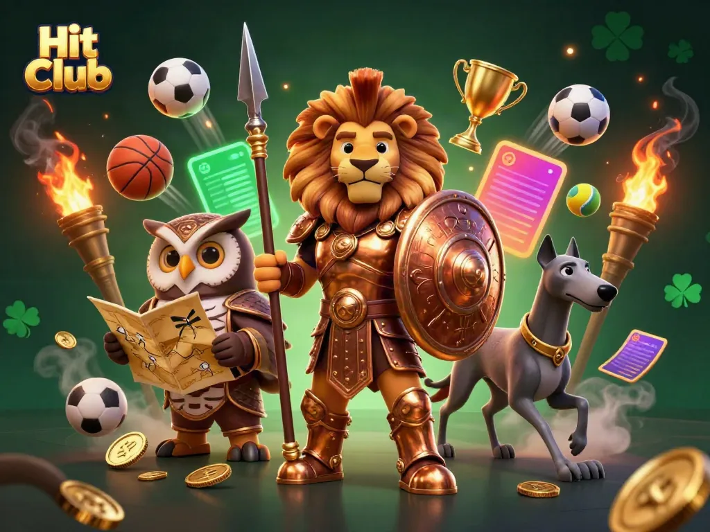 Experience the Hit Club excitement with dynamic sports betting elements and heroic characters.