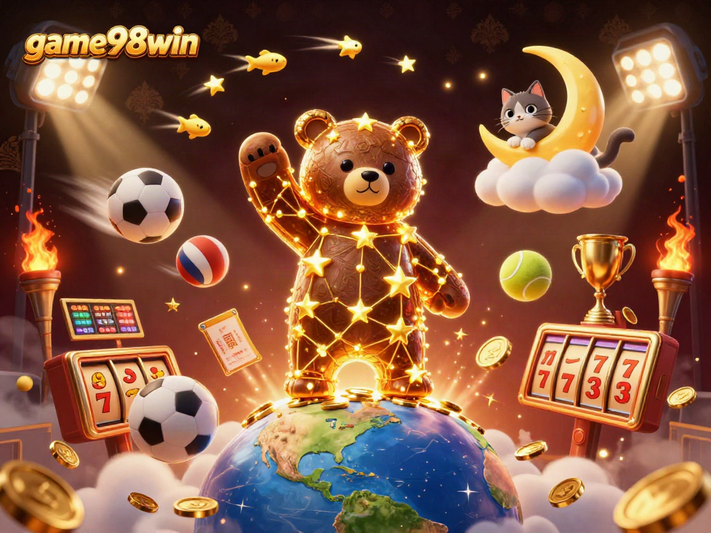 Experience thrilling wins at game98win with exciting slots and casino gaming elements in a vibrant scene.