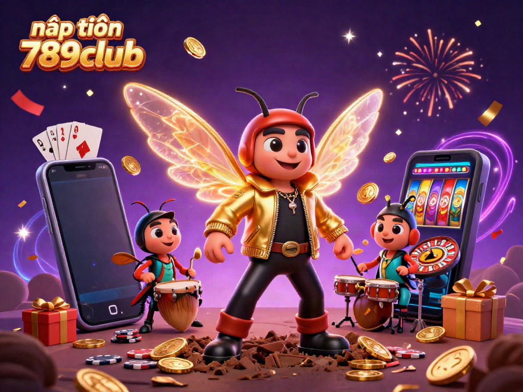 Engage in nạp tiền 789club with exciting casino elements in a vibrant, dynamic scene.
