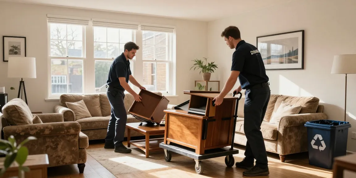 Efficient london house clearance service removing clutter from a North London home, showcasing professional team and eco-friendly practices.