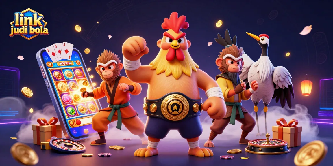 Place bets confidently with link judi bola, showcasing a dynamic casino scene featuring vibrant game elements.