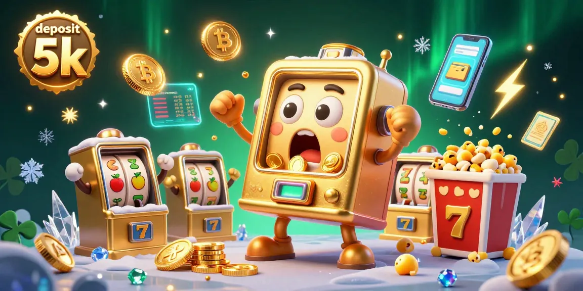 Spin and win with deposit 5k at dynamic slot machines, coins flying in excitement.