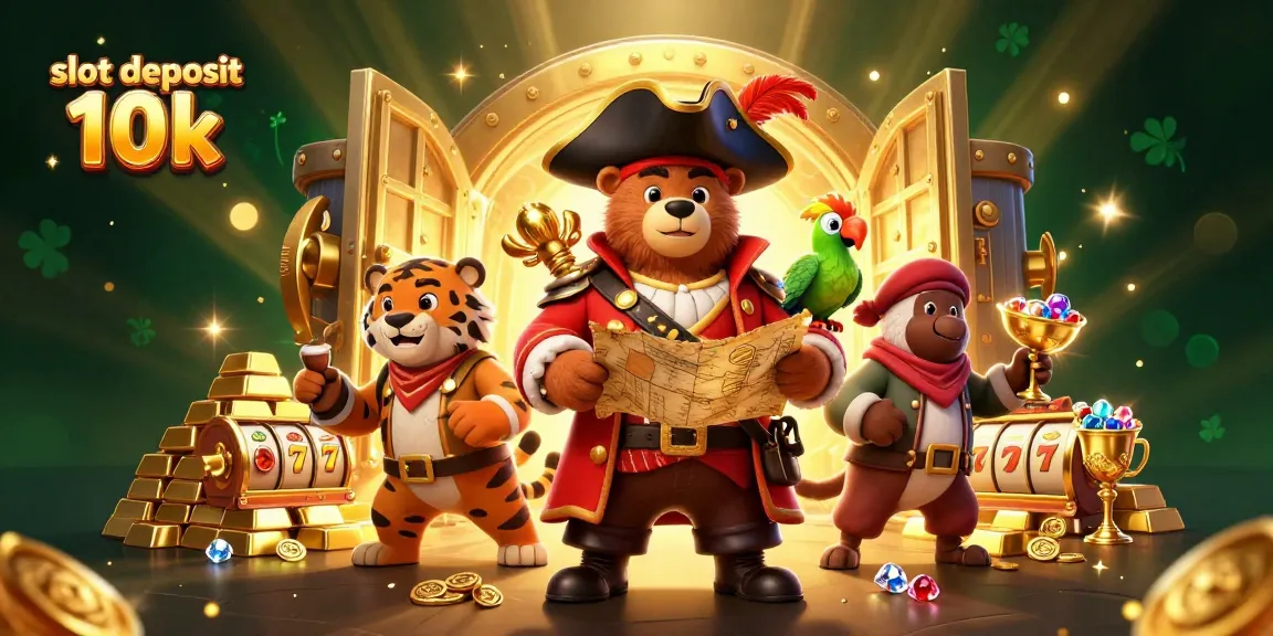 Experience the thrill of slot deposit 10k games featuring a pirate bear and treasure galore.